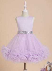 Drop Shipping 11 colori corpetto di paillettes fiore cintura di raso bambina abito 7a festa di compleanno vestito - Product Image 2
