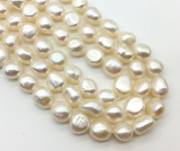 7-9mm Baroque Perle D'eau Douce À Travers Le Trou Perlé Diy Collier Bracelet Bijoux Matières Premières