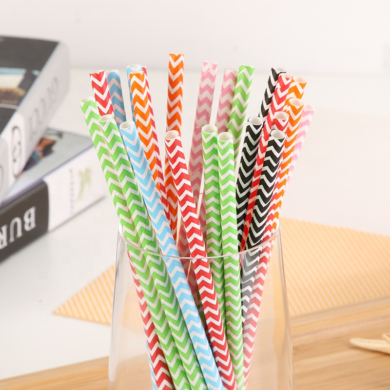 Coffee Drinks Packaging 6*190 mm Drinking Paper Straws Disposable Kraft Paper Straw Milk Tea Straw