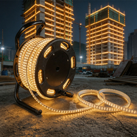 Bande LED haute tension 2026, 120 LED/m, certification CE RoHS, IP67, 2835 pour éclairage temporaire industriel et de chantier