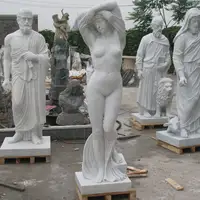 קישוט יד מגולף גינון אבן פיסול עירום ואישה שיש פסלי יצרני מחיר למכירה