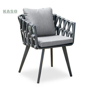 Corde Restaurant Moderne Bricolage Patio Personnaliser Canne Chaises Bois Tissé Conception <span class=keywords><strong>Jardin</strong></span> Armure En Aluminium <span class=keywords><strong>Chaise</strong></span> D'extérieur - Product Image 1