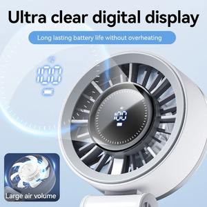 Ventilador de Mano de Alta Velocidad con Pantalla Digital, Mini Ventilador Portátil Recargable Tipo-C, Plegable de Escritorio, 100 Niveles, Ventilador de Cuello Colgante - Product Image 5