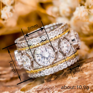 Anello bicolore da donna in stile vintage, accessorio da dito per uso quotidiano - Product Image 3