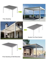 Couvercle de pergola bioclimatique en aluminium étanche pour l'extérieur d'usine OEM Toit à persiennes en aluminium Design pliable rétractable