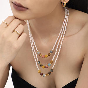 Collares de Perlas de Agua Dulce Hechos a Mano con Cuentas de Piedras Naturales Coloridas de Moda de Verano Creativa - Product Image 1