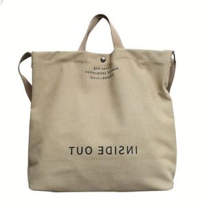 Beige Canvas Cross-Body Handbags Cotton Printing Environmental Friendly Grocery <b>Bag</b> With Custom Printed Logo - Product Image 1