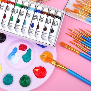 Produits tendance 2021 Nouveautés 12ml 24 couleurs Ensemble de peinture acrylique pour artistes Fournitures d'art personnalisées - Product Image 3