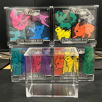 Boîte de protection en acrylique avec couvercle magnétique, boîte d'entraînement d'élite, boîte de présentation en acrylique pour cartes, boîte de présentation de protection ETB Poke Mon
