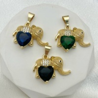 Collier moderne pour enfants JML14k en or laminé, vente chaude, pendentif en forme de cœur d'éléphant en diamant, zircon plaqué or pour enfants, style mignon