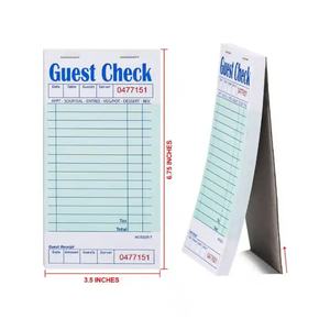 Llikexin Carnet de commandes personnalisé coloré 1 pli pour hôtel et restaurant avec 15 lignes de papier pour factures - Product Image 2