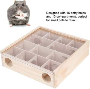 Jouet <span class=keywords><strong>labyrinthe</strong></span> pour hamster, petit jouet pour animal de compagnie en bois naturel pour rat, <span class=keywords><strong>souris</strong></span>, hamster - Product Image 3