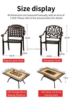 Mobilier d'extérieur multifonctionnel en métal 6pc Chaises de table pour barbecue pour restaurant, hôtel, maison, cour, cuisine, salle à manger