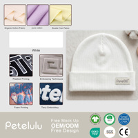 Gorro de Punto para Bebé Recién Nacido, Súper Suave, Hipoalergénico, Elástico, para las Cuatro Estaciones, Marca Nueva, Proveedor de Fábrica Petelulu