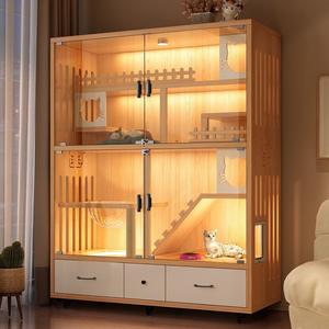 USMILEPET-Jaula de varios niveles para interior, casa panorámica de lujo para mascotas, muebles, nido de gato, casa de árbol, casa de madera para gatos - Product Image 1