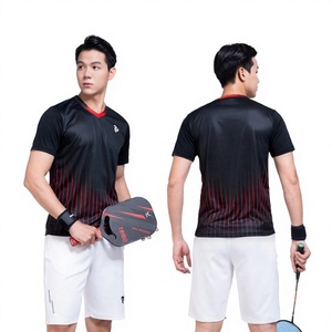 Camiseta Deportiva JUST PLAY Lighting II Estampada para Adultos Unisex, Manga Corta, Cuello en V, Transpirable, de Secado Rápido, 220g, para Bádminton y Pickleball - Product Image 1