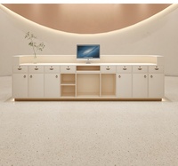 Comptoir de réception moderne en bois massif pour salons de beauté, cliniques médicales, bars, centres de soins esthétiques - Bureau commercial