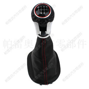 Pommeau de levier de vitesse en cuir Palo Auto 5 vitesses ligne rouge ergonomique pour Volkswagen Golf 4 Gti Caddy - Product Image 3