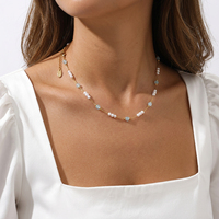 Collar de Piedras Naturales Brillantes para Mujer, Chapado en Oro PVD, Hipoalergénico, Encantador Brillo Radiante para San Valentín, Joyería Deslumbrante