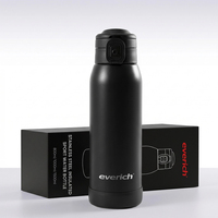 Bouteille d'eau sport isotherme à double paroi de 800-1500 ml, anti-fuite, ouverture à une main, isolation thermique 12-24 heures