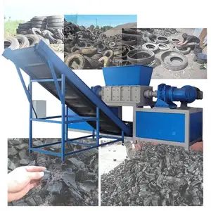 Nhỏ công nghiệp phế liệu nghiền cao su nhựa DTV Shredder Máy Nghiền CuộN máy: thứ hai tay lưỡi dao hardox bài hát Chassis