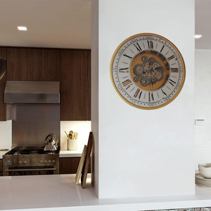 <span class=keywords><strong>24</strong></span> Inch Sang Trọng Cơ Khí Đồng Hồ Treo Tường Với Bất Di Chuyển Bánh Răng Bản Đồ Thế Giới Bánh Đồng Hồ Cho Phòng Khách Trang Trí Nội Thất - Product Image 4