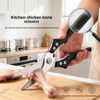 Ciseaux à os de poulet en acier inoxydable pour la cuisine, multi-usages, poignée antidérapante, lame épaissie, pour le filetage et la découpe des os de poisson