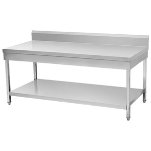 Custom-Made Stainless Steel Commercial Kitchen Worktable with Electric Backsplash Hotels Kitchen Equipment Includes Chafing Dish