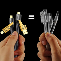 Câble de charge universel 4 en 1 Type C USB pour iPhone 15, câbles de données multifonctions à charge rapide PD pour Redmi Samsung Huawei
