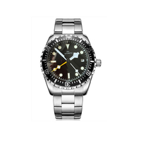 Montre automatique mécanique GMT de luxe pour homme avec bracelet en acier inoxydable de 20 mm, cadran de 41 mm, calendrier complet