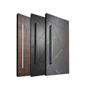 Puerta pivotante de entrada delantera de seguridad exterior impermeable insonorizada de lujo moderna Puerta de sistema pivotante de madera para entradas de casas - Product Image 1