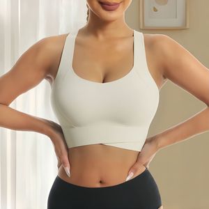 Soutien-gorge de sport respirant pour femmes, course à pied haute intensité, anti-chocs, anti-affaissement, bretelles croisées, effet push-up, fitness, yoga intégré - Product Image 1