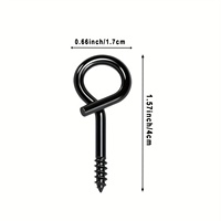Crochets à œil en fer noir pour lumières de Noël, décoration extérieure, suspension de plantes, paniers à clés - En stock