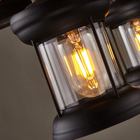 Plafonnier suspendu industriel américain en bois au design vintage, luminaire décoratif d'intérieur, idéal pour un bar, un café ou un restaurant