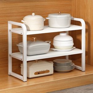 Kitchen Storage Rack Multi Tier Countertop Organizer Minimalist Design For Pots Plates And Kitchenware - Product Image 1