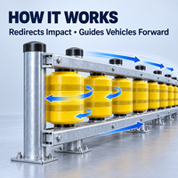 Barrières à rouleaux en PVC/EVA/PU, garde-corps de sécurité routière, barrière anti-collision rotative pour système de sécurité