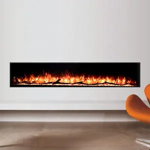 40 50 60 70 80 90 100 Inch Modern 3D Wall Fire Place LED Decor Flame Insert 100 Inch Electric Artificial Fireplaces