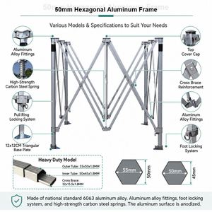 Tente <span class=keywords><strong>Barnum</strong></span> Publicitaire Robuste et Personnalisable 3x3m avec Logo, Gazebo Pliant en Aluminium 3x6m - Product Image 2