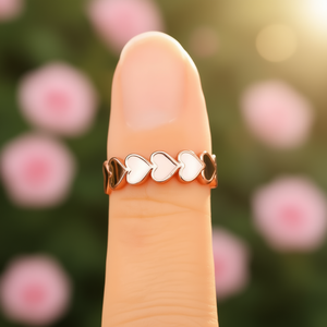 แหวนวงรูปหัวใจชุบทองคำขาว F1575 สำหรับผู้หญิง สไตล์โรแมนติก เหมาะสำหรับใส่ทุกวัน ของขวัญวันวาเลนไทน์ ทำจากโลหะผสม - Product Image 2