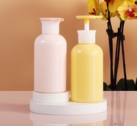 Vente en gros de bouteilles en plastique PET macaron 300ml colorées rose jaune vert conteneur de lotion vide pour bouteille de shampooing liquide savon