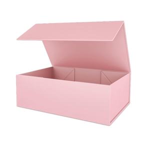 กล่องบรรจุภัณฑ์กระดาษแข็งแข็งแบบพับได้พร้อมที่จับริบบิ้นกล่องของขวัญแม่เหล็กแบบสั่งทำสำหรับเสื้อผ้ารองเท้า - Product Image 1