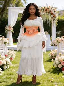 原创百褶款式时尚色彩大码优雅高端秋季宫崎长款休闲连衣裙，适合尊贵女士 - Product Image 4