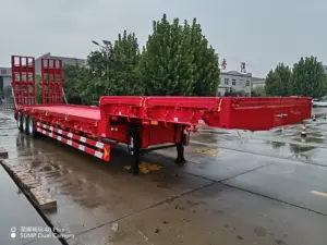 ファクトリーダイレクト13メートル大型輸送ローフラットセミトレーラー大型機械輸送トレーラー