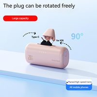Charger Cepat PD 20W Logo Kustom Dengan Dua Antarmuka Pengisian Daya yang Dapat Diputar Mini Powerbank Bank Daya Portabel
