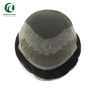 Tupé de encaje francés Octágono <span class=keywords><strong>para</strong></span> hombres pelucas transpirables tupé de cabello humano sistemas de cabello <span class=keywords><strong>Calvo</strong></span> duraderos - Product Image 5