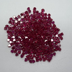 Nouveau produit : Rubis rouges bruts préformés carrés et ronds de 3 mm, 4 mm, 5 mm (lot de 5) #   Matériau : Rubis synthétique brut - Product Image 6