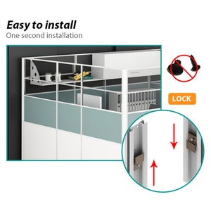 Modern Convertible and Extendable L-Shape Modular Office Partition <b>Workstation</b> Cubicle for 3 4 5 Persons - Product Image 3