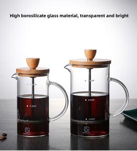 Cafetière à piston manuelle en verre de luxe 400 ml 800 ml avec couvercle en bambou et <span class=keywords><strong>filtre</strong></span> en acier inoxydable 304 pour le bureau et la maison - Product Image 6