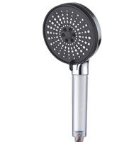 Cinq fonctions grand panneau Polycarbonate ion négatif pierre filtre pommeau de douche à main support de tuyau salle de bain ensemble de douche