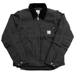 2024 Wholesale Vintage Sporty Worker <b>Jacket</b> Loose Fit Solid Front Logo Stand Collar <b>Canvas</b> Zip Closure Autumn Utility - Product Image 4